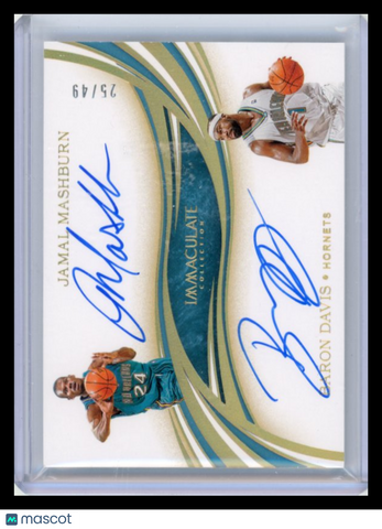 Baron Davis Jamal Mashburn - 2019-20 Panini Immaculate Collection DUAL AUTO /49
