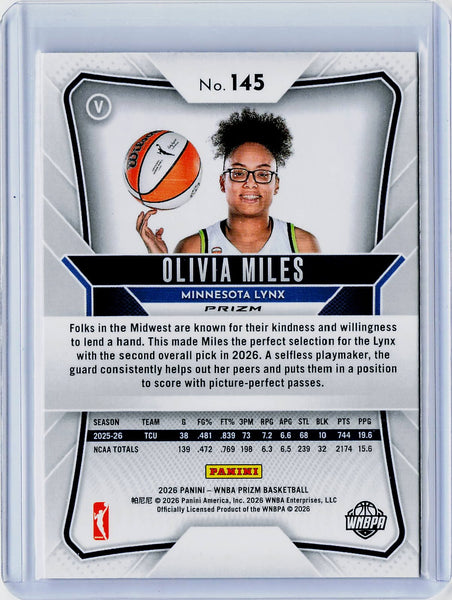Olivia Miles - 2025 Panini WNBA Prizm Snakeskin No. 145