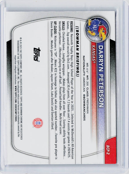 Darryn Peterson - 2025-26 Bowman Pink Mojo #BCP-2 /199