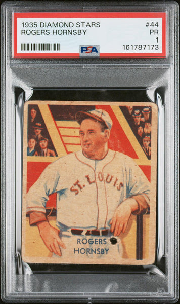 Rogers Hornsby - 1935 Diamond Stars #44 PSA 1