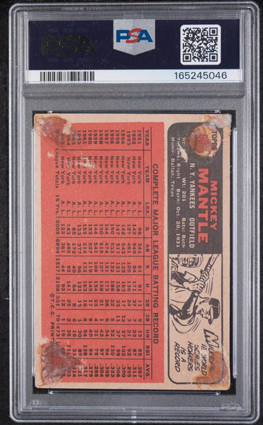 Mickey Mantle - 1966 Venezuela Topps #50 PSA 1