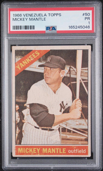 Mickey Mantle - 1966 Venezuela Topps #50 PSA 1