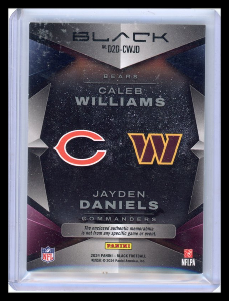 Caleb Williams Jayden Daniels - 2024 Panini Black Dual Rookie Patch /25