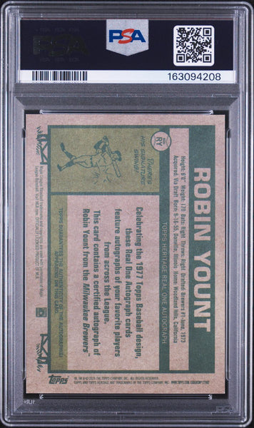 Robin Yount - 2026 Topps Heritage Real One Autographs #RY Red Ink PSA 8 #/77