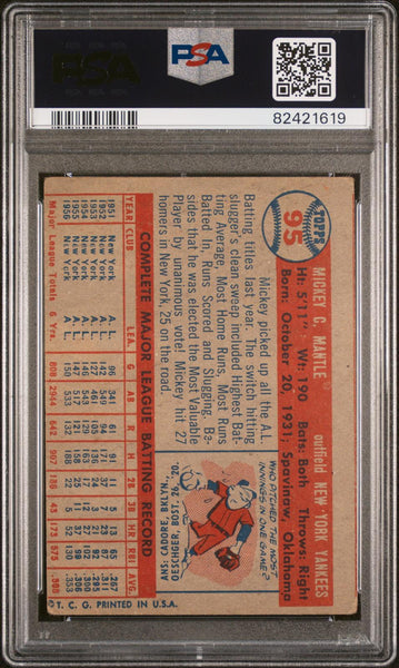 Mickey Mantle - 1957 Topps #95 PSA 3