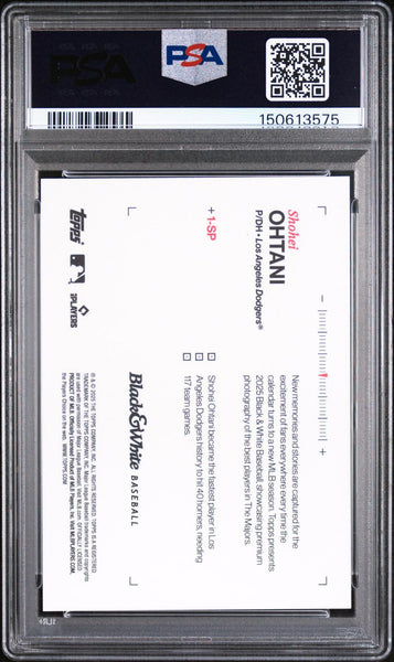 Shohei Ohtani - 2025 Topps Black And White #1-SP Sp PSA 10