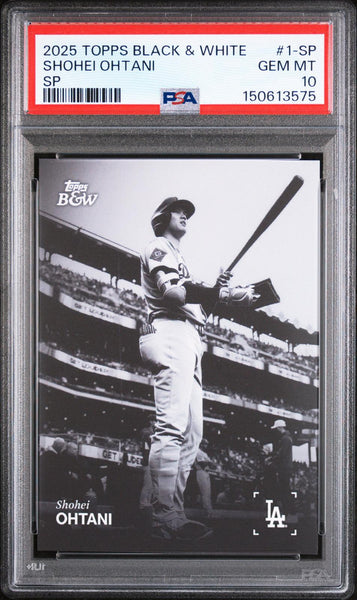 Shohei Ohtani - 2025 Topps Black And White #1-SP Sp PSA 10