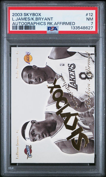 L.James/K.Bryant - 2003 Skybox Autographics Rookies Affirmed Autographics PSA 7