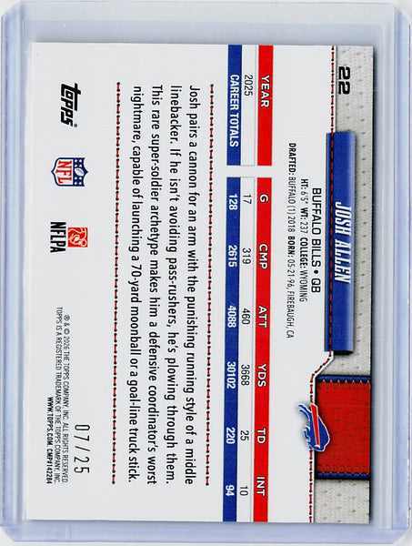 Josh Allen - 2026 Topps Flagship Orange #22 #/25