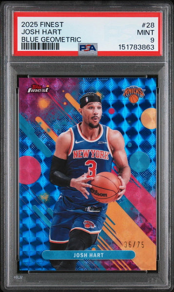 Josh Hart - 2025 Topps Finest Blue Geometric #28 PSA 9 36/75