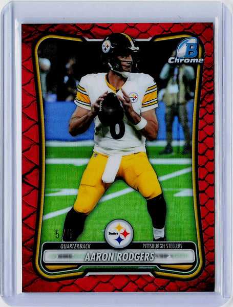 Aaron Rodgers - 2026 Bowman #BCV-84 Chrome Red Reptilian Refractor #/5