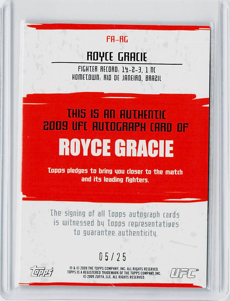 2009 Topps UFC Round 2 #FA-RG Royce Gracie Autographs #/25