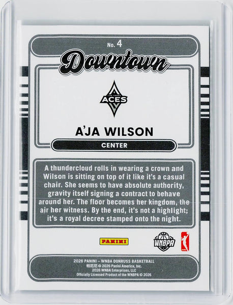A'ja Wilson - 2026 Donruss WNBA #4 Downtown