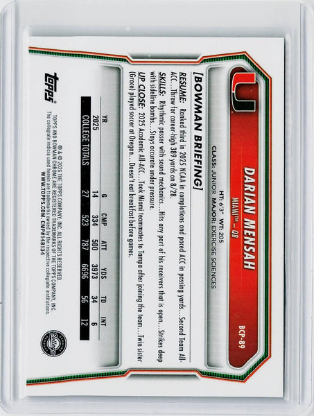 Darian Mensah - 2026 Bowman Chrome Prospects Black Geometric Refractor #/10