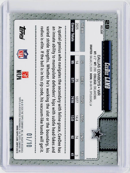CeeDee Lamb - 2026 Topps Holiday #29 Red Metallic Holiday #/10