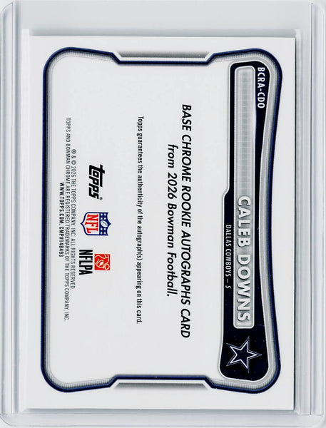 Caleb Downs - 2026 Bowman #BCRA-CDO Chrome Rookie Autographs