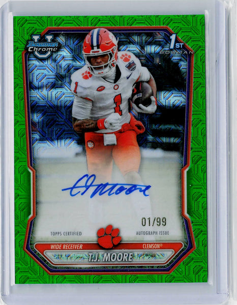 T.J. Moore - 2026 Bowman #BCPA-TJM Chrome Auto Green Mojo Refractor #/99