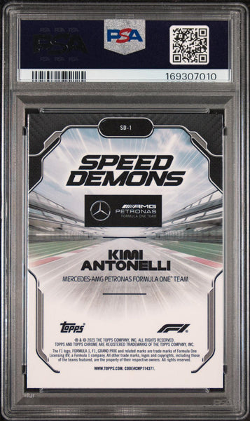 Kimi Antonelli - 2025 Topps Chrome Formula 1 Speed Demons #SD-1 PSA 9