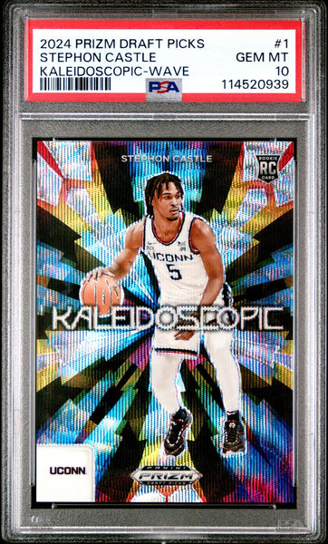 Stephon Castle - 2024 Panini Prizm Draft Picks Kaleidoscopic Wave /99 PSA 10