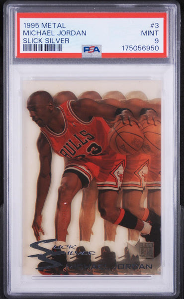 Michael Jordan - 1995 Metal Slick Silver Slick Silver #3 PSA 9