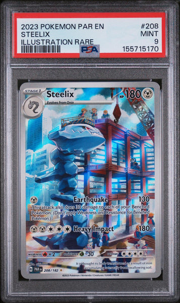 Steelix - 2023 Pokemon Par En-Paradox Rift Illustration Rare #208 PSA 9