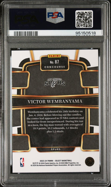 Victor Wembanyama - 2023 Panini Select Blue #87 PSA 10