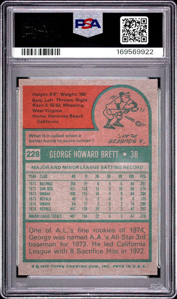 George Brett - 1975 Topps #228 PSA 6.5