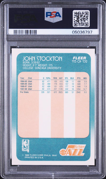 John Stockton - 1988 Fleer #115 PSA 10