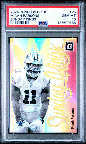 Micah Parsons - 2024 Panini Donruss Optic Sunday Kings #25 PSA 10