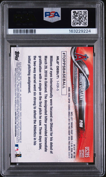 Shohei Ohtani - 2018 Topps Update Rookie #US285 PSA 8