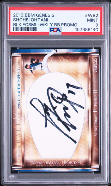Shohei Ohtani - 2013 Bbm Genesis #WB2 Blk.Fcsml-Wkly.Bb.Promo PSA 9