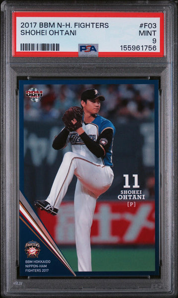 Shohei Ohtani - 2017 Bbm Hokkaido Nippon Ham Fighters #F03 PSA 9