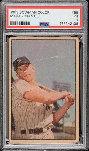 Mickey Mantle - 1953 Bowman Color #59 PSA 1