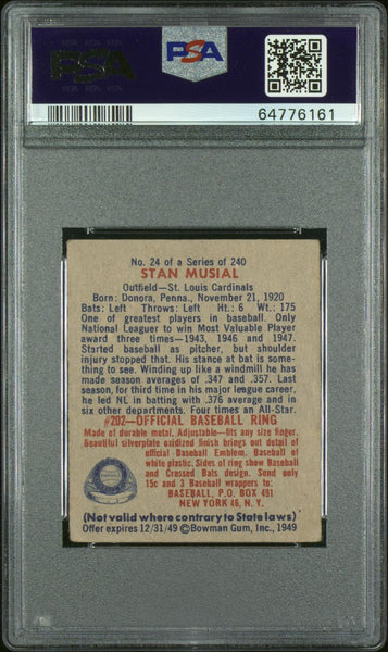 Stan Musial - 1949 Bowman #24 PSA 1