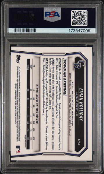 Ethan Holliday - 2026 Bowman Chrome Prospects #BCP-1 PSA 10