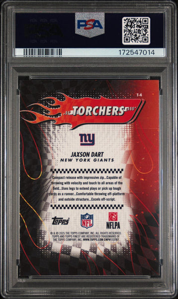 Jaxson Dart - 2025 Topps Finest Torchers #T-4 PSA 10