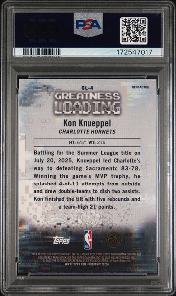 Kon Knueppel - 2025 Bowman Chrome Greatness Loading  Loading-Refractor PSA 10