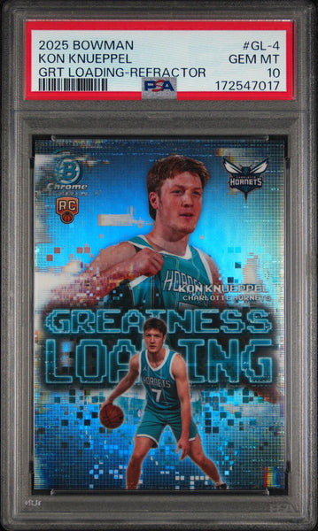 Kon Knueppel - 2025 Bowman Chrome Greatness Loading  Loading-Refractor PSA 10