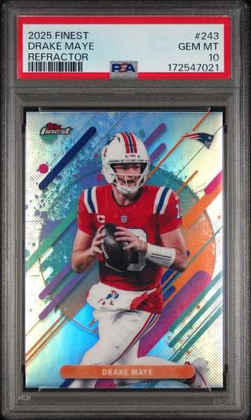 Drake Maye - 2025 Topps Finest #243 Refractor PSA 10