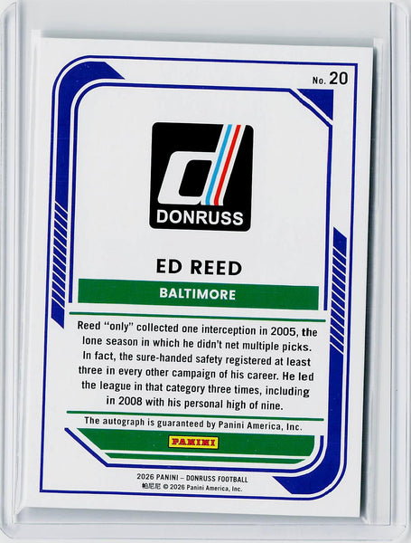 Ed Reed - 2026 Donruss Auto /75