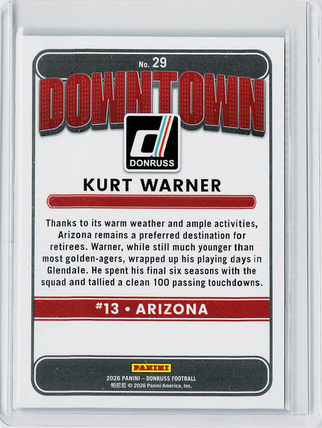 Kurt Warner - 2026 Donruss Downtown Case Hit