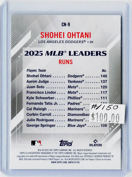 Shohei Ohtani - 2026 Topps #CN-9 Crooked Numbers Blue Foil #/150
