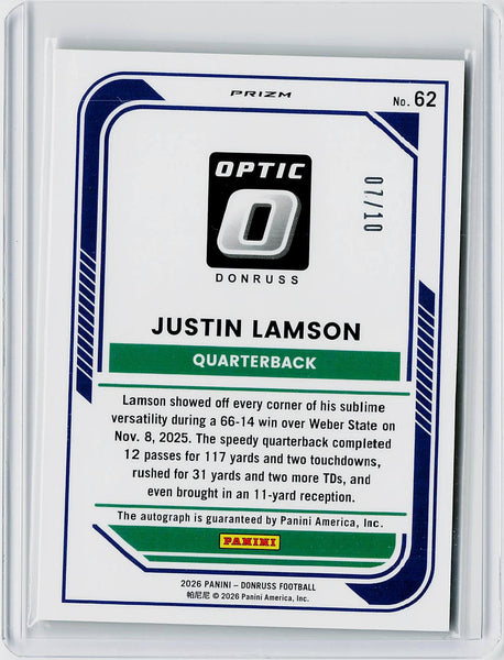 Justin Lamson - 2026 Donruss Optic Gold Auto /10