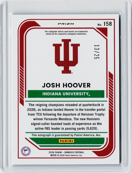 Josh Hoover - 2026 Donruss Optic Green Ice Auto /25