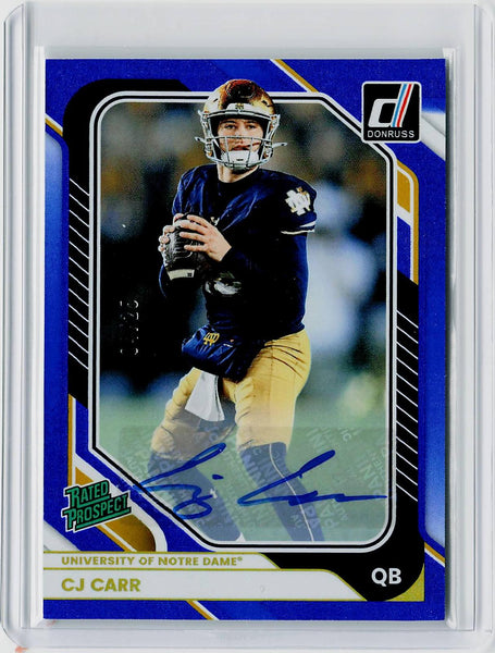 CJ Carr - 2026 Donruss Blue Prospect Auto /25