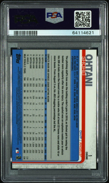 Shohei Ohtani - 2019 Topps Chrome Batting - Negative Ref #1 PSA 10