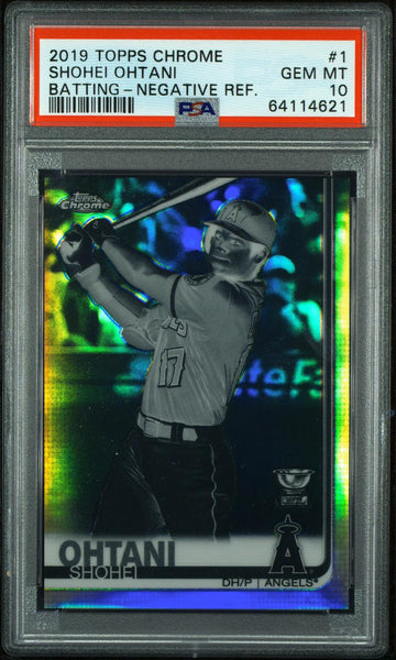 Shohei Ohtani - 2019 Topps Chrome Batting - Negative Ref #1 PSA 10