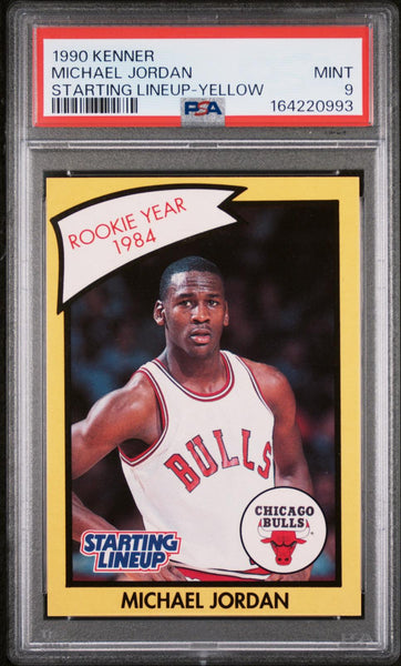 Michael Jordan - 1990 Kenner Starting Line-Up Yellow # PSA 9