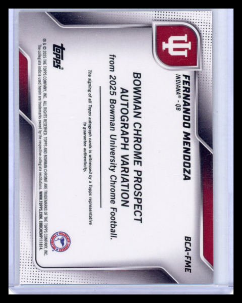 Fernando Mendoza - 2025 Bowman University Chrome Prospect Autograph