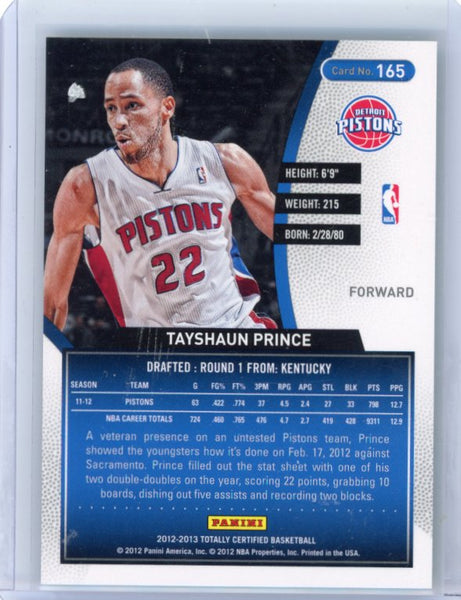 Tayshaun Prince - 2012-13 Panini Totally Certified Totally Green 1/5